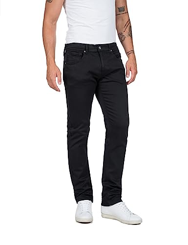 Replay Herren Jeans Grover Straight-Fit Hyperflex Colour X-Lite mit Stretch, Black 040 (Schwarz), 29W / 34L von Replay