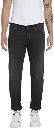 Replay Herren Jeans Grover Straight-Fit, Black 098-1 (Schwarz), 28W / 30L von Replay