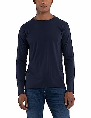 Replay Herren Langarmshirt aus Baumwolle, Midnight Blue 576 (Blau), XXL von Replay