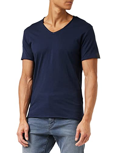 Replay Herren T-Shirt Kurzarm mit V-Ausschnitt, Midnight Blue 576 (Blau), M von Replay