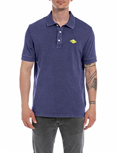 REPLAY Herren Poloshirt Kurzarm aus Baumwolle, Navy Blue 880 (Blau), M von Replay