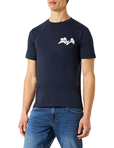 Replay Herren T-Shirt Kurzarm mit Backprint, Blue 085 (Blau), XL von Replay