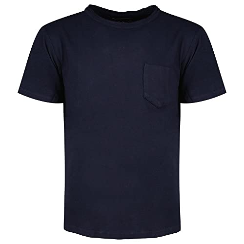 Replay Herren T-Shirt Kurzarm mit Brusttasche, Blue 085 (Blau), L von Replay