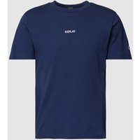 Replay T-Shirt mit Label-Print in Blau, Größe M von Replay