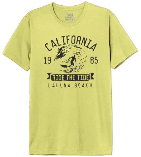 Republic Of California Herren Merepczts123 T-Shirt, gelb, 56 von REPUBLIC OF CALIFORNIA