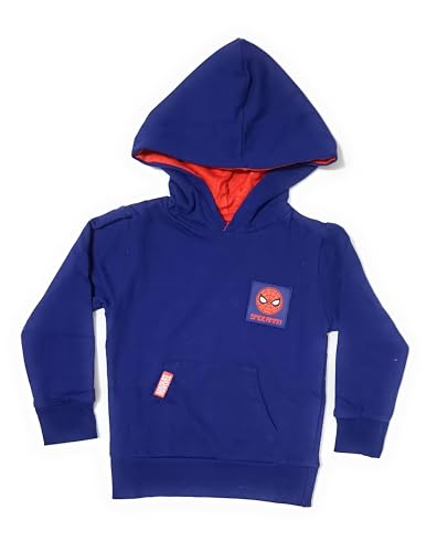 Spiderman-Sweatshirt für Kinder | Spiderman Marvel Sweatshirt mit Kapuze und Fronttaschen | Spiderman-Jacke mit Spinnenlogo, marineblau, 104 cm von Requeteguay Urban RU