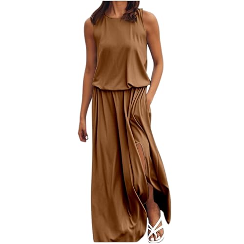 Blusenkleid Damen Lässige ärmelloses Lang Strandkleid Elastischer Hohe Taille Maxikleid a Linien Swing Tunikakleid Langer Plissee Kleider Sommer Freizeitkleid Mit Schlitz Blusenkleid Damen Lässige ärmelloses Lang Strandkleid Elastischer Hohe Taille Maxikleid a Linien Swing Tunikakleid Langer Plissee Kleider Sommer Freizeitkleid Mit Schlitz von ReSin90s