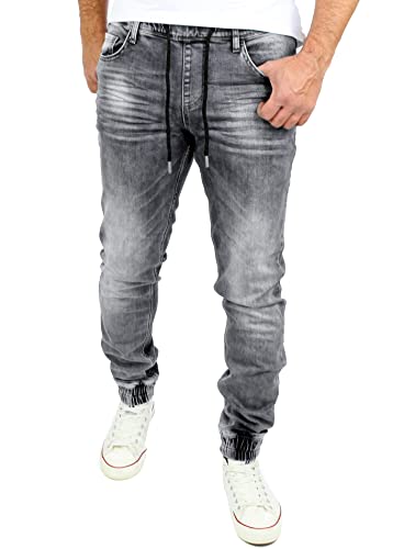 Reslad Jeans Jogginghose Sweathose in Jeansoptik Jeans-Herren Slim Fit Herren-Hose RS-2073 (M, Grau) von Reslad