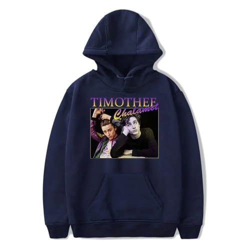 Kapuzenpullover Timothee Chalamet Retro Hoodie Sweatshirt Frauen Männer Langarm Mode Pullover Kleidung XS-3XL-Black||XS von Respeto