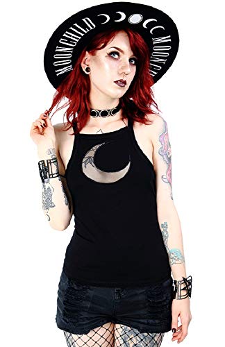 Restyle Mesh Moon Wicca Top - Schwarz (M - DE 38) von Restyle