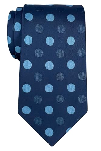 Retreez Herren Gewebte Krawatte Punktmuster 8 cm - marineblau mit blau punkten von Retreez