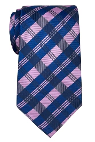 Retreez Herren Gewebte Krawatte Tartan Plaid Muster 8 cm - rosa und blau von Retreez