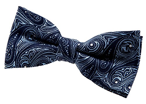 Retreez Herren Gewebte vorgebundene Fliege Elegante Paisley Kunst Muster 11,5 cm - marineblau von Retreez