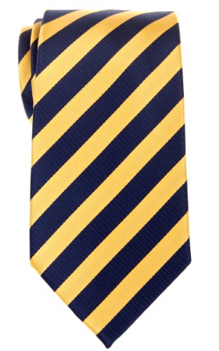 Retreez Herren Prämie Gewebte Krawatte Gestreifte 8 cm - marineblau und gelb von Retreez