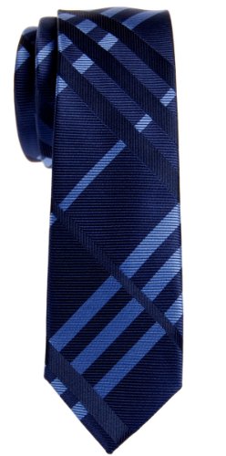 Retreez Herren Prämie Schmale Gewebte Krawatte Exquisit Plaid Karo 5 cm - marineblau von Retreez