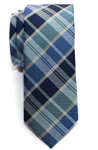 Retreez Herren Schmale Gewebte Krawatte Heutig Tartan Plaid Karo Manier 5 cm - blau von Retreez