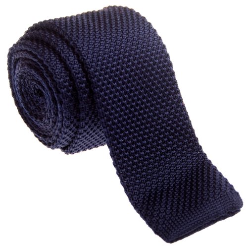 Retreez Herren Schmale Krawatte Strickkrawatte Knit Tie Vintage Smart Casual 5 cm - marineblau von Retreez