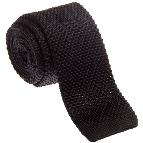 Retreez Herren Schmale Krawatte Strickkrawatte Knit Tie Vintage Smart Casual 5 cm - schwarz von Retreez