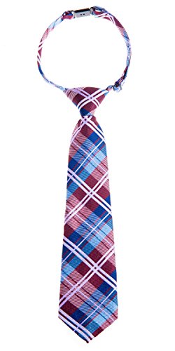 Retreez Jungen Gewebte vorgebundene Krawatte Elegante Tartan Plaid Karo - burgunder, weinrot und blau - 4-7 Jahre von Retreez