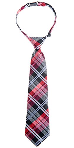 Retreez Jungen Gewebte vorgebundene Krawatte Elegante Tartan Plaid Karo - schwarz und rot - 4-7 Jahre von Retreez