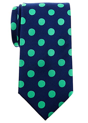 Retreez Klassische Herren Prämie Gewebte Krawatte Polka-Punkt-Muster 8 cm - marineblau mit grün punkten von Retreez