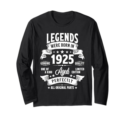 Vintage 1925 100 Year Old Gifts For Men Women 100th Birthday Langarmshirt Vintage 1925 100 Year Old Gifts For Men Women 100th Birthday Langarmshirt von Retro Birthday Gifts Co.