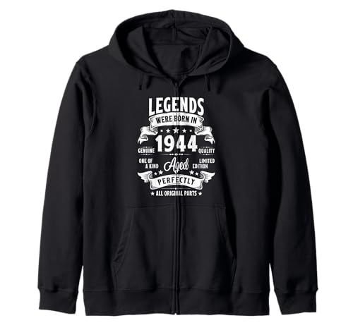 Vintage 1944 81 Year Old Gifts For Men Women 81st Birthday Kapuzenjacke Vintage 1944 81 Year Old Gifts For Men Women 81st Birthday Kapuzenjacke von Retro Birthday Gifts Co.