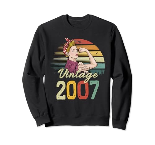 17 Jahre alt, limitierte Auflage 2007, Vintage-Stil, 17. Geburtstag, Damen Sweatshirt von Retro Vintage Women's Birthday.USA