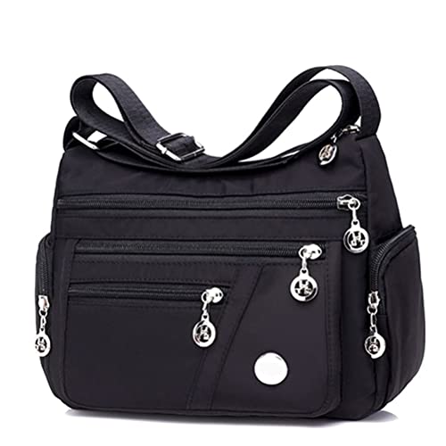 RetroFun Womens Multi Pockets Casual Umhängetasche Größere Kapazität wasserdichte Nylon Umhängetasche Handtasche zum Einkaufen Wandern Täglicher Gebrauch von RetroFun