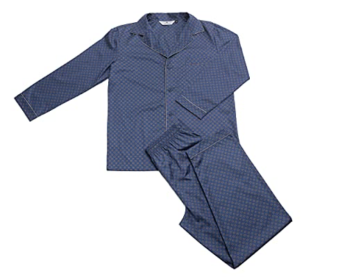 Revise RE-910 Schlafanzug für Herren - Herrenpyjamas - Pyjama – 100% Baumwolle – Dunkelblau C10 – Gr. S von R Revise