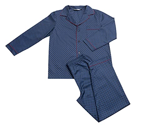 Revise RE-910 Schlafanzug für Herren - Herrenpyjamas - Pyjama – 100% Baumwolle – Dunkelblau C3 – Gr. XXL von R Revise