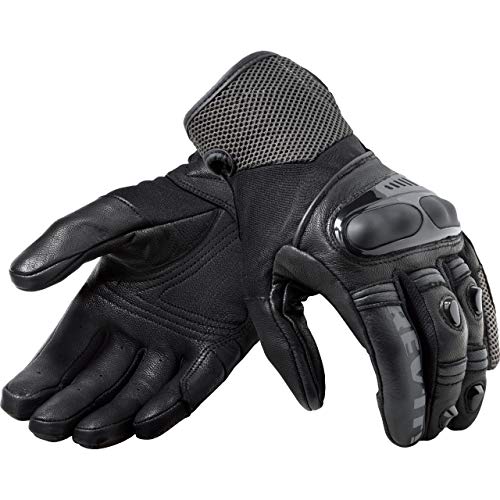 REV'IT! Motorradhandschuhe kurz Motorrad Handschuh Metric Handschuh schwarz/anthrazit XXL, Herren, Tourer, Ganzjährig, Leder/Textil von Rev'It