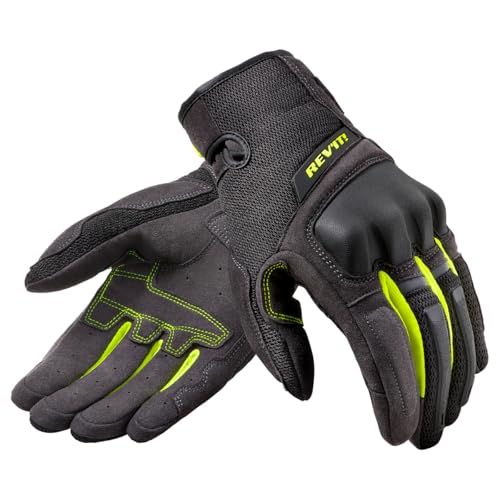 REV'IT! Motorradhandschuhe kurz Motorrad Handschuh Volcano Handschuh schwarz/neon-gelb M, Herren, Tourer, Ganzjährig, Textil von Rev'It