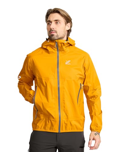 RevolutionRace Arcade 3L Lightweight Jacket für Herren, Wasserdichte Jacke, Packbare Windjacke für Wanderungen und Outdoor-Aktivitäten, Golden Yellow, L von RevolutionRace