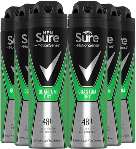 6 x REXONA Men Deospray "QUANTUM DRY" Motion sense - 150 ml von Rexona