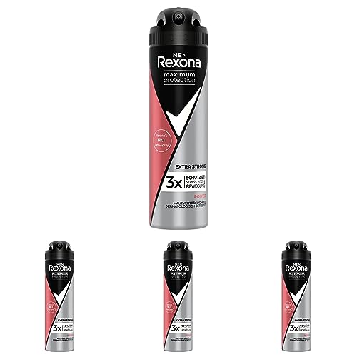 Rexona Men Maximum Protection Anti-Transpirant Spray Power mit 48 Stunden Schutz gegen starkes Schwitzen und Körpergeruch 150 ml 1 Stück (Packung mit 4) von Rexona