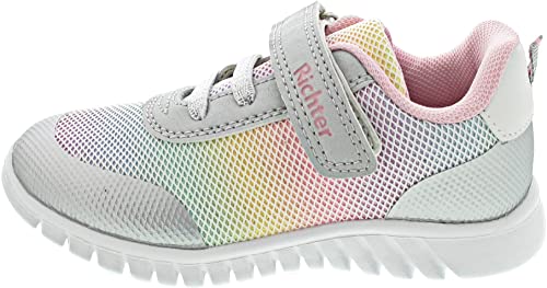 Richter Kinderschuhe Jungen Mädchen Wallaby Sneaker, Silver/White/Rainbow, 26 EU Weit von Richter