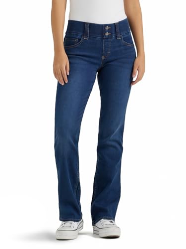 Riders by Lee Indigo Damen Schlupf-Taille glatter Bootcut Jeans, dunkle Waschung, 46 von Riders by Lee Indigo