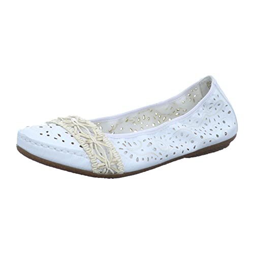Rieker Damen 41466 Geschlossene Ballerinas, Weiß Weiss Offwhite 80 Rieker Damen 41466 Geschlossene Ballerinas, Weiß Weiss Offwhite 80 von Rieker