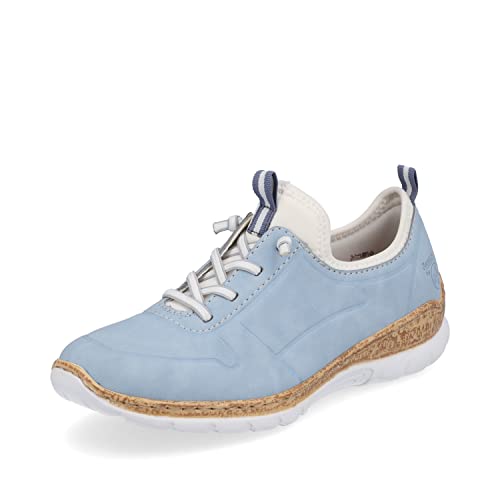 Rieker Damen Low-Top Sneaker N4285, Frauen Halbschuhe,lose Einlage,Sportschuhe,Freizeitschuhe,Turnschuhe,Laufschuhe,Freizeit,blau (10),37 EU / 4 UK von Rieker