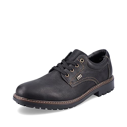 Rieker Herren Bequemschuhe B4610, Männer Schnürschuhe, wasserabweisend, riekerTEX,Schnuerschuhe,straßenschuhe,Low-tie,schwarz (00),45 EU / 10.5 UK von Rieker