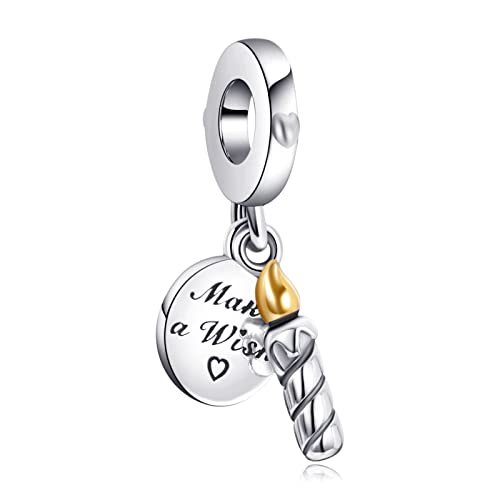 Rimgoris 925 Sterling Silber Charm für Frauen Armbänder Halskette Kerze Happy Birthday Dangle Charm Geschenk von Rimgoris