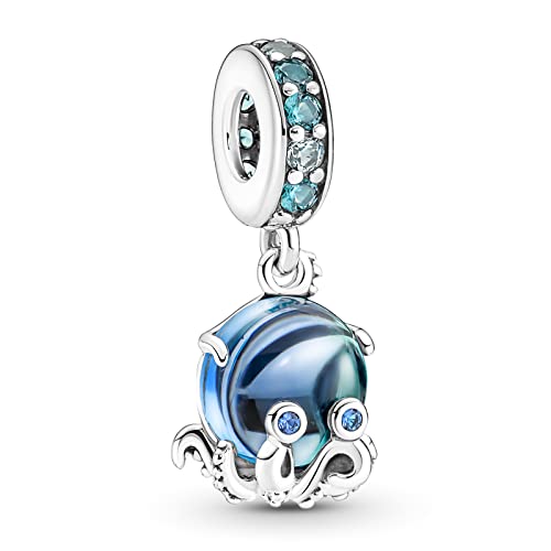 Rimgoris 925 Sterling Silber Charm für Frauen Armbänder Halskette Ozean Oktopus Blau Edelstein Dangle Charm Geschenk von Rimgoris