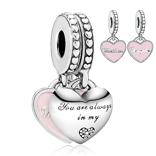 Rimgoris 925 Sterling Silber Charme für Frauen Armbänder Halskette Bouble Love Heart Dangle Charm Geschenk von Rimgoris