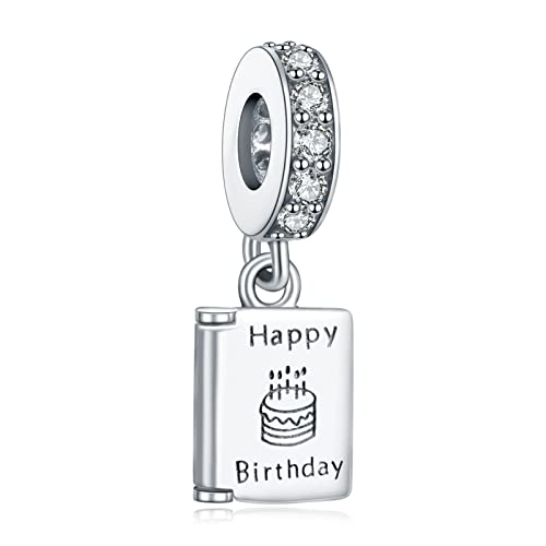 Rimgoris 925 Sterling Silber Charme für Frauen Armbänder Halskette Happy Birthday Buch Dangle Charm Geschenk von Rimgoris