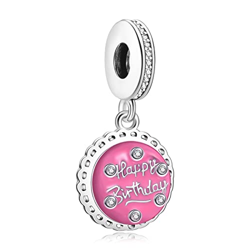 Rimgoris 925 Sterling Silber Charme für Frauen Armbänder Halskette Happy Birthday Cake Dangle Charm Geschenk von Rimgoris