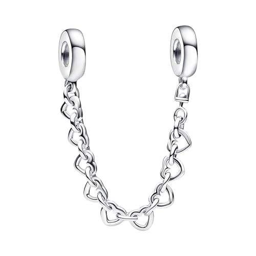 Rimgoris 925 Sterling Silber Charme für Frauen Armbänder Halskette Sicherheitskette Interlocking Hrart Dangle Charm Geschenk von Rimgoris