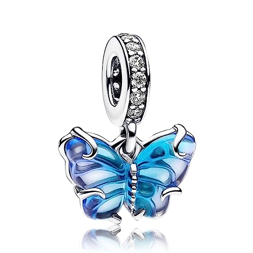Rimgoris 925 Sterling Silber Charme für Frauen Armbänder Halskette frei Schmetterling blau Edelstein baumeln Charm Geschenk von Rimgoris