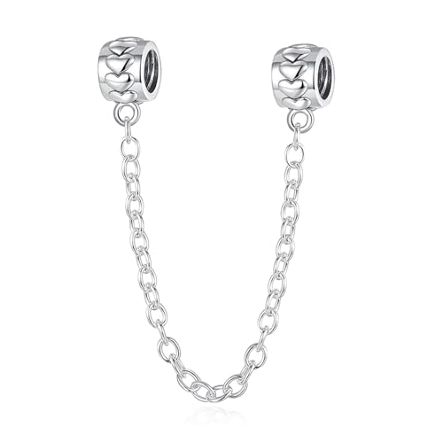 Rimgoris 925 Sterling Silber Charms passen zu Armbändern und Halsketten, kugelförmiges Herz, Sicherheitskette, Charm, baumelnde Perlen, Charms für Frauen und Mädchen von Rimgoris