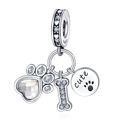 Rimgoris Authentische 925 Sterling Silber Paw Bone Dangle Charm für Armbänder Halsketten von Rimgoris